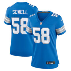 Women's Penei Sewell Detroit Lions Blue Game Stitched Jersey