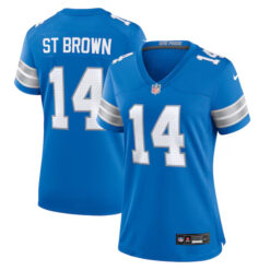 Women's Amon-Ra St. Detroit Lions Blue Game Stitched Jersey