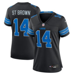 Women's Amon-Ra St. Detroit Lions Black Game Stitched Jersey