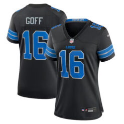 Women's Jared Goff Detroit Lions Black Game Stitched Jersey