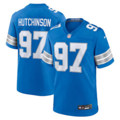 Aidan Hutchinson Detroit Lions Blue Game Stitched Jersey
