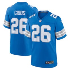 Jahmyr Gibbs Detroit Lions Blue Game Stitched Jersey