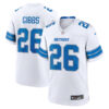 Jahmyr Gibbs Detroit Lions White Game Stitched Jersey