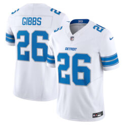 Jahmyr Gibbs Detroit Lions White Vapor F.U.S.E Limited Stitched Jersey