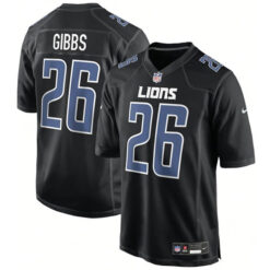 Jahmyr Gibbs Detroit Lions 2023 Black Game Stitched Jersey
