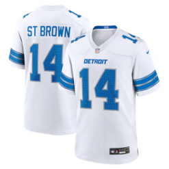 Amon-Ra St. Detroit Lions White Game Stitched Jersey
