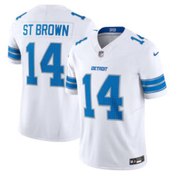 Amon-Ra St. Detroit Lions White Vapor F.U.S.E Limited Stitched Jersey