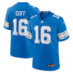Jared Goff Detroit Lions Blue Game Stitched Jersey