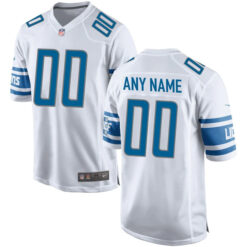 Custom Detroit Lions Battle White Game Jersey - All Stitched