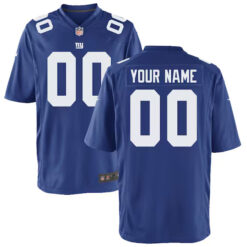 New York Giants Royal Custom Game Jersey - All Stitched