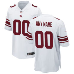 New York Giants White Custom Game Jersey - All Stitched