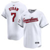 Myles Straw Cleveland Guardians White Stitched Limited Jersey