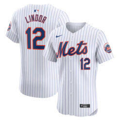 Francisco Lindor New York Mets White Elite Jersey - All Stitched