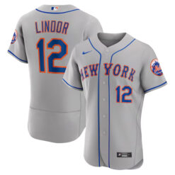 Francisco Lindor New York Mets Gray Jersey - All Stitched