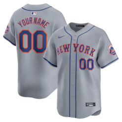 New York Mets Gray Stitched Limited Custom Jersey