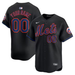 New York Mets Black Limited Custom Jersey - All Stitched
