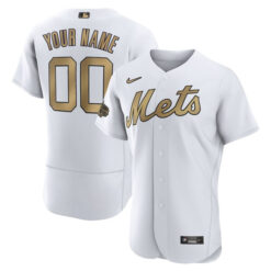 New York Mets White All Star Custom Jersey - All Stitched
