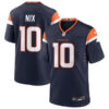 bo nix denver broncos game jersey navy stitched