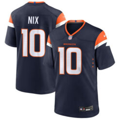 bo nix denver broncos game jersey navy stitched