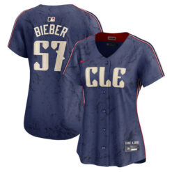 Alternative view of Shane Bieber Cleveland Guardians 2024 City Connect Limited Stitched Jersey