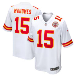 Alternative view of Patrick Mahomes Kansas City Chiefs White Game Jersey - All Stitched
