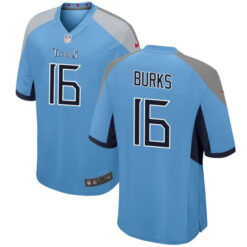 treylon burks tennessee titans light blue game jersey stitched