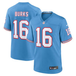 treylon burks tennessee titans light blue game jersey stitched