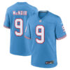 steve mcnair tennesee oilers throwback jersey light blue stitched