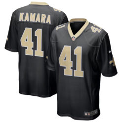 alvin kamara new orleans saints black game jersey stitched