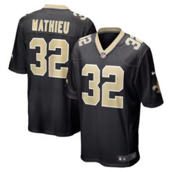 tyrann mathieu new orleans saints black game jersey stitched