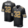 tyrann mathieu new orleans saints black color rush game jersey stitched