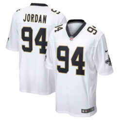 cam jordan new orleans saints white game jersey stitched