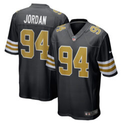 cameron jordan new orleans saints black color rush game jersey stitched