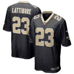 marshon lattimore new orleans saints black game jersey stitched
