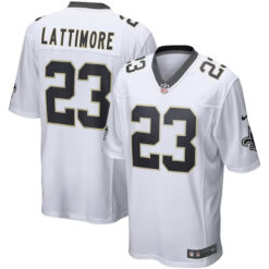 marshon lattimore new orleans saints white game jersey stitched
