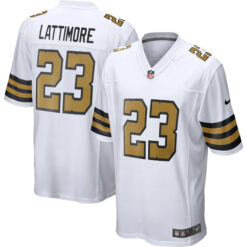 marshon lattimore new orleans saints color rush white game jersey stitched