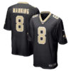 archie manning new orleans saints black game jersey stitched