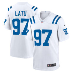 Laiatu Latu Indianapolis Colts Stitched Game Jersey - White