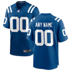 Custom Indianapolis Colts Stitched Game Jersey - Royal