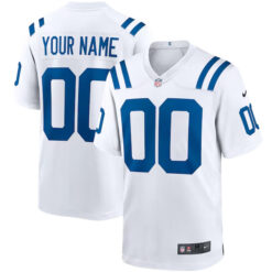 Custom Indianapolis Colts Stitched Game Jersey - White