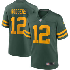Aaron Rodgers Green Bay Packers Throwback Game Jersey - Green