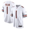 justin fields chicago bears white game jersey all stitched
