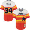 nolan ryan houston astros white throwback jersey all stitched