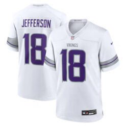 justin jefferson minnesota vikings white winter warrior jersey stitched