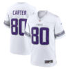 cris carter minnesota vikings white winter warrior jersey stitched