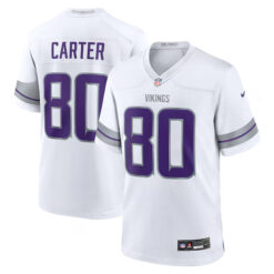 cris carter minnesota vikings white winter warrior jersey stitched