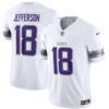 justin jefferson minnesota vikings white winter warrior jersey stitched