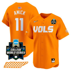 billy amick tennessee volunteers college baseball world series orange jersey