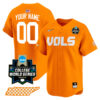 custom personalized tennessee volunteers college baseball world series orange jersey