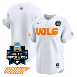 tennessee volunteers college baseball world series white jersey